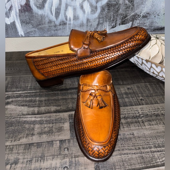 Magnanni woven leather tassel loafers Men's SZ12 - Picture 10 of 13
